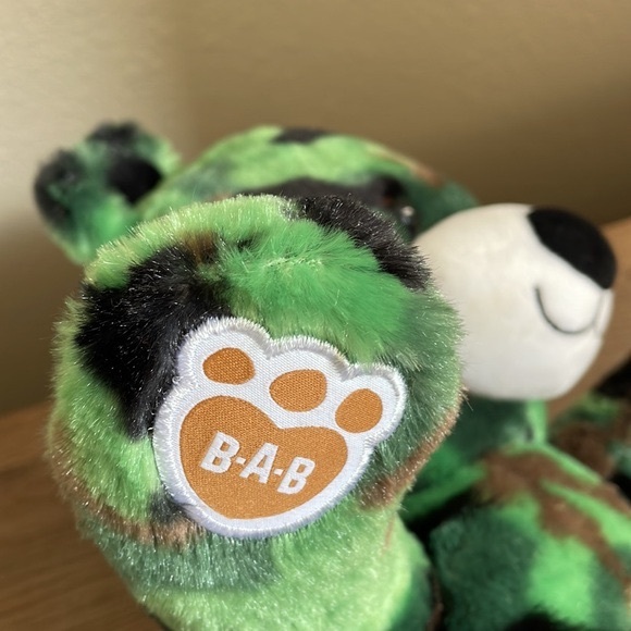 Build A Bear Workshop Camo Plush Military Army Green Teaddy Bear 17” Tall - Picture 3 of 7